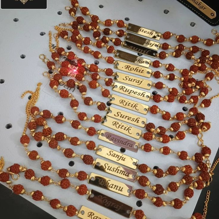 Customized Name Rudraksha Rakhi | Personalized Rakhi